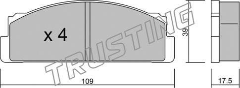 Trusting 001.0 - Тормозные колодки, дисковые, комплект www.autospares.lv