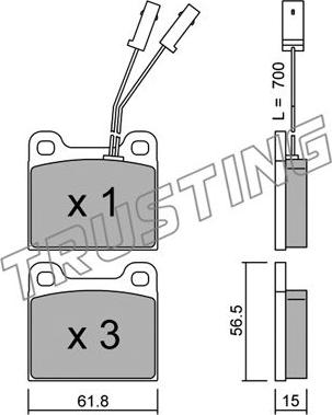 Trusting 003.1 - Brake Pad Set, disc brake www.autospares.lv