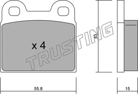 Trusting 002.1 - Brake Pad Set, disc brake www.autospares.lv