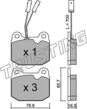 Trusting 015.0 - Bremžu uzliku kompl., Disku bremzes www.autospares.lv