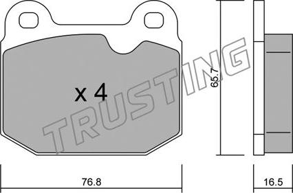 Trusting 015.1 - Brake Pad Set, disc brake www.autospares.lv