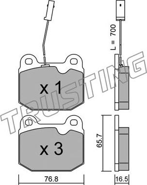 Trusting 015.2 - Bremžu uzliku kompl., Disku bremzes www.autospares.lv