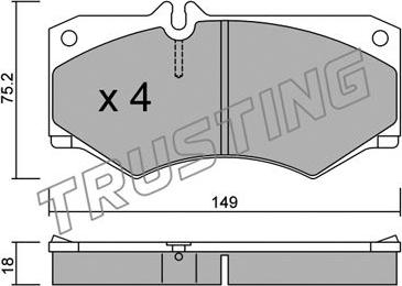 Trusting 016.0 - Bremžu uzliku kompl., Disku bremzes autospares.lv