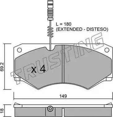 Trusting 016.1 - Bremžu uzliku kompl., Disku bremzes www.autospares.lv