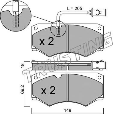 Trusting 016.2 - Bremžu uzliku kompl., Disku bremzes autospares.lv