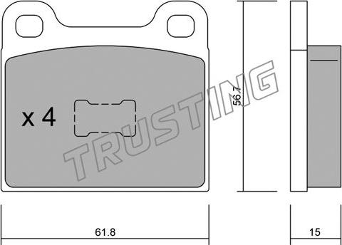 Trusting 011.0 - Brake Pad Set, disc brake www.autospares.lv