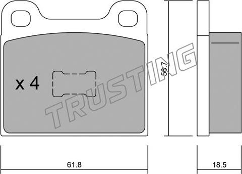 Trusting 011.1 - Bremžu uzliku kompl., Disku bremzes www.autospares.lv