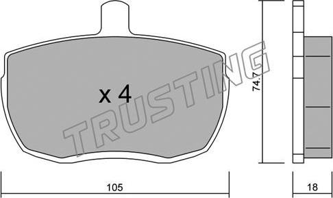 Trusting 018.0 - Bremžu uzliku kompl., Disku bremzes autospares.lv