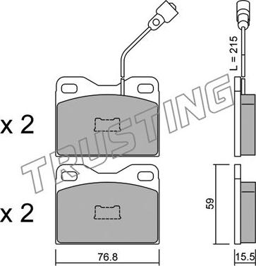 Trusting 017.4 - Bremžu uzliku kompl., Disku bremzes www.autospares.lv