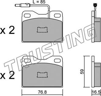 Trusting 017.5 - Тормозные колодки, дисковые, комплект www.autospares.lv