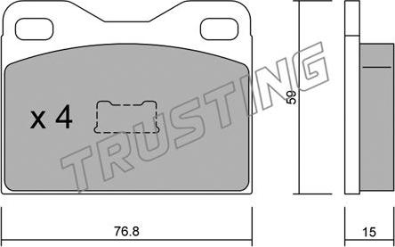 Trusting 017.0 - Тормозные колодки, дисковые, комплект www.autospares.lv