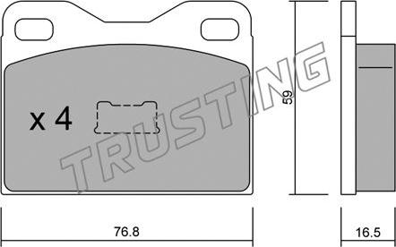 Trusting 017.1 - Тормозные колодки, дисковые, комплект www.autospares.lv