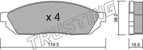 Trusting 089.0 - Brake Pad Set, disc brake www.autospares.lv