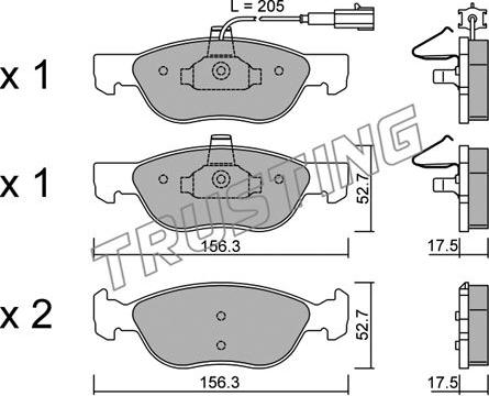 Trusting 084.0 - Bremžu uzliku kompl., Disku bremzes www.autospares.lv