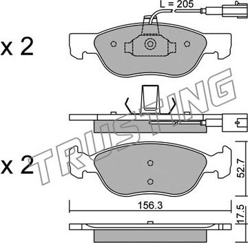 Trusting 084.1 - Bremžu uzliku kompl., Disku bremzes www.autospares.lv