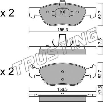 Trusting 084.2 - Brake Pad Set, disc brake www.autospares.lv