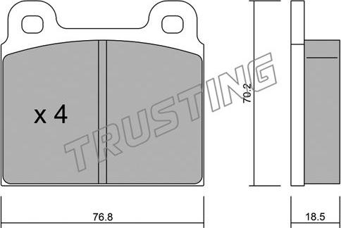 Trusting 080.0 - Bremžu uzliku kompl., Disku bremzes www.autospares.lv