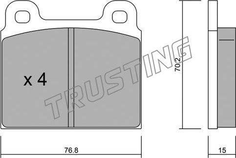 Trusting 080.1 - Brake Pad Set, disc brake www.autospares.lv