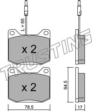 Trusting 082.0 - Bremžu uzliku kompl., Disku bremzes www.autospares.lv