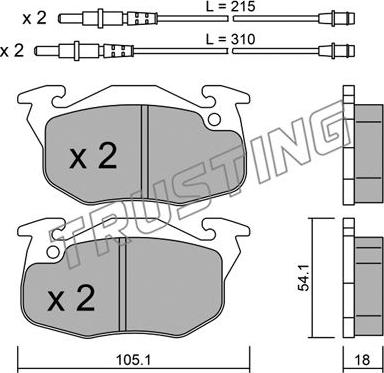 Trusting 039.4 - Bremžu uzliku kompl., Disku bremzes www.autospares.lv