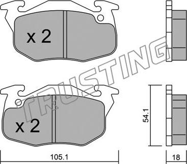 Trusting 039.5 - Brake Pad Set, disc brake www.autospares.lv