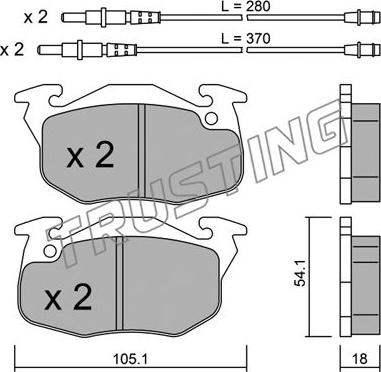 Trusting 039.1 - Bremžu uzliku kompl., Disku bremzes www.autospares.lv