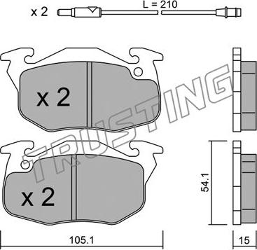 Trusting 039.3 - Bremžu uzliku kompl., Disku bremzes www.autospares.lv