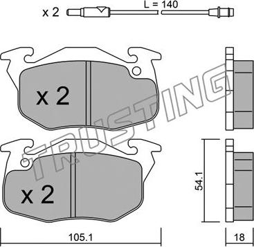 Trusting 039.2 - Bremžu uzliku kompl., Disku bremzes www.autospares.lv