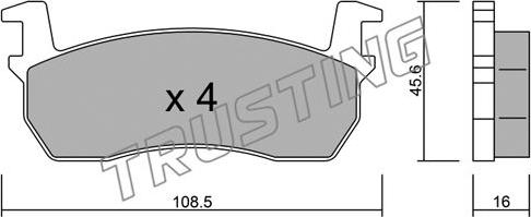 Trusting 036.0 - Bremžu uzliku kompl., Disku bremzes www.autospares.lv