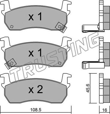 Trusting 036.1 - Bremžu uzliku kompl., Disku bremzes www.autospares.lv