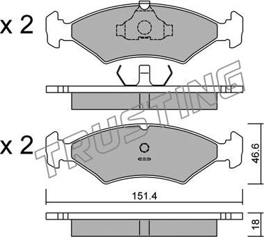 Trusting 031.0 - Bremžu uzliku kompl., Disku bremzes www.autospares.lv