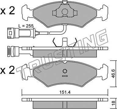 Trusting 031.1 - Bremžu uzliku kompl., Disku bremzes www.autospares.lv