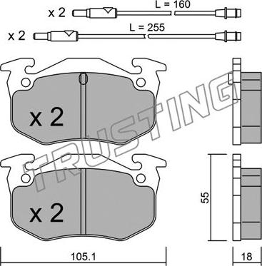 Trusting 038.0 - Bremžu uzliku kompl., Disku bremzes www.autospares.lv