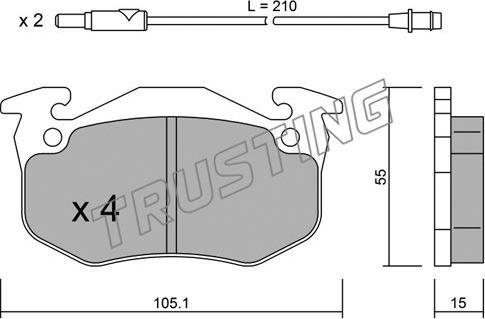 Trusting 038.2 - Bremžu uzliku kompl., Disku bremzes www.autospares.lv