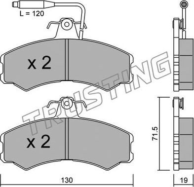 Trusting 033.0 - Bremžu uzliku kompl., Disku bremzes www.autospares.lv