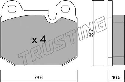 Trusting 029.0 - Brake Pad Set, disc brake www.autospares.lv