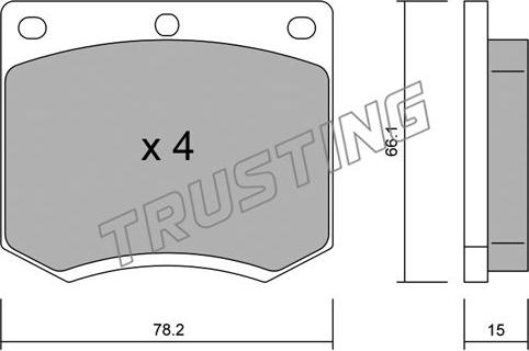 Trusting 025.0 - Bremžu uzliku kompl., Disku bremzes www.autospares.lv