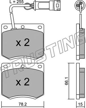 Trusting 025.1 - Bremžu uzliku kompl., Disku bremzes www.autospares.lv