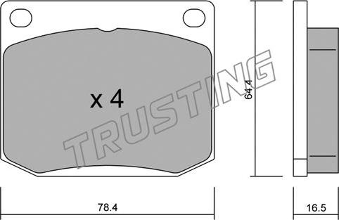 Trusting 020.0 - Bremžu uzliku kompl., Disku bremzes www.autospares.lv