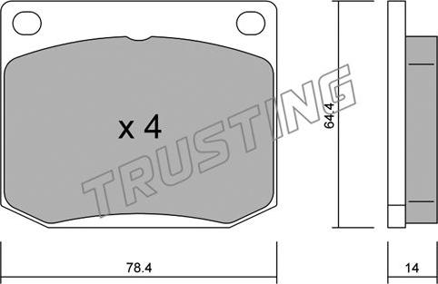 Trusting 020.1 - Bremžu uzliku kompl., Disku bremzes autospares.lv