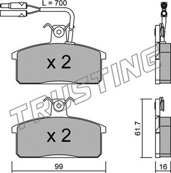 Trusting 028.1 - Bremžu uzliku kompl., Disku bremzes www.autospares.lv