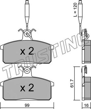 Trusting 028.3 - Bremžu uzliku kompl., Disku bremzes www.autospares.lv