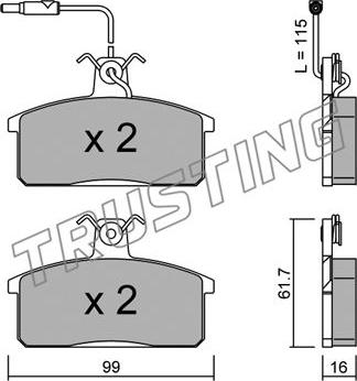 Trusting 028.2 - Bremžu uzliku kompl., Disku bremzes www.autospares.lv