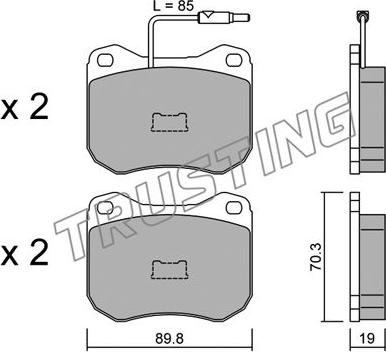 Trusting 023.0 - Bremžu uzliku kompl., Disku bremzes www.autospares.lv