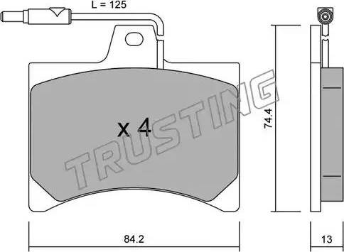 Trusting 027.0 - Bremžu uzliku kompl., Disku bremzes autospares.lv