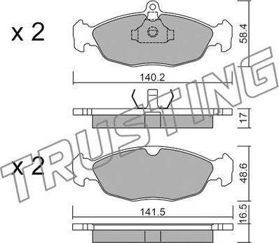 Trusting 079.0 - Brake Pad Set, disc brake www.autospares.lv