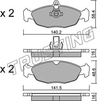 Trusting 079.1 - Bremžu uzliku kompl., Disku bremzes www.autospares.lv