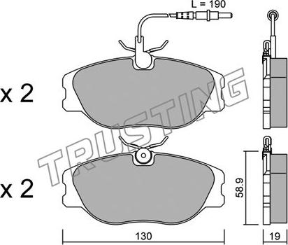 Trusting 074.4 - Bremžu uzliku kompl., Disku bremzes www.autospares.lv