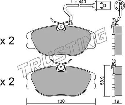 Trusting 074.0 - Brake Pad Set, disc brake www.autospares.lv