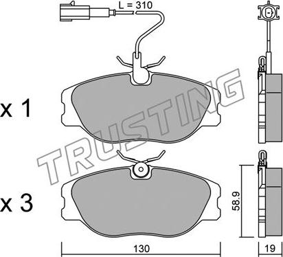 Trusting 074.2 - Bremžu uzliku kompl., Disku bremzes autospares.lv